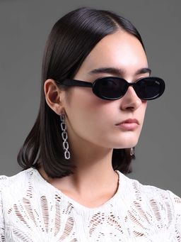 Kazo - Women Blue Soft Sculpt Oval Sunglasses (Dt1214Black) (39)