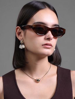 Kazo - Women Brown Opulence Oval Sunglasses (Dt1215Dkbr) (39)