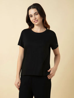 Van Heusen Woman Lingerie and Athleisure - Solid Relax Fit Lounge T-Shirt - Black
