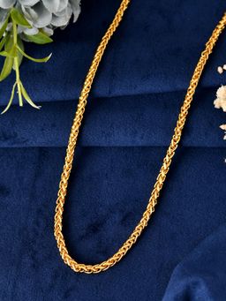 VOJ - Men Gold Plated Round Classic Chain