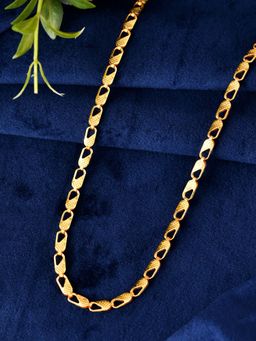 VOJ - Gold Plated Biscuit Shaped Minimal Chain