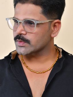 VOJ - Men Gold Plated Drop Studded Elegant Chain