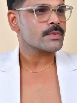 VOJ - Men Gold Toned Twisted Stainless Steel Minimal Chain