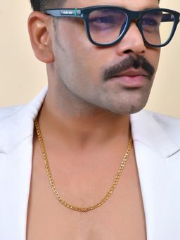 VOJ - Stainless Steel Designer Gold Plated Chain For Men