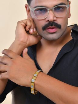 VOJ - Men Dual Toned Stylish Stainless Steel Bracelet