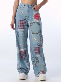 ONLY - Blue Floral Jeans