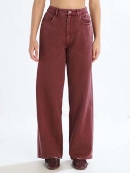 ONLY - Brown Solid Plain Jeans