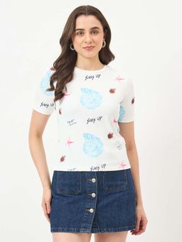Madame - White Printed T-Shirt