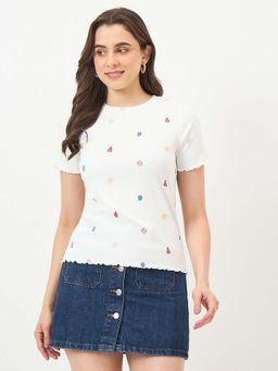 Madame - White Printed Top