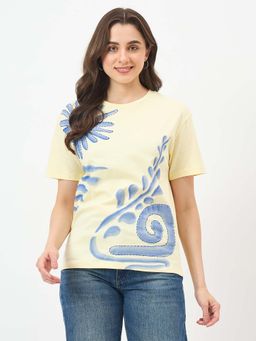 Madame - Yellow Printed T-Shirt