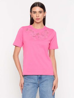 Madame - Pink Embroidered T-Shirt