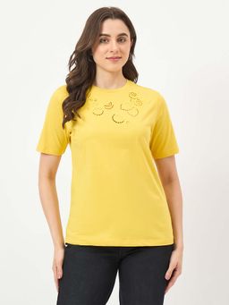 Madame - Yellow Embroidered T-Shirt
