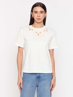 Madame - White Embroidered T-Shirt