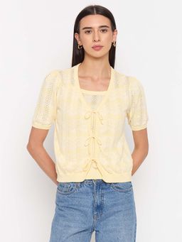 Madame - Yellow Textured Top