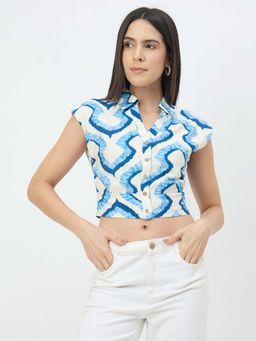 Madame - Blue Abstract Top