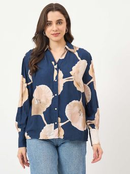 Madame - Navy Blue Floral Shirt