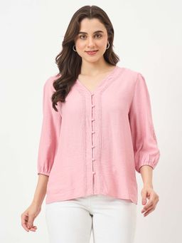 Madame - Pink Textured Top