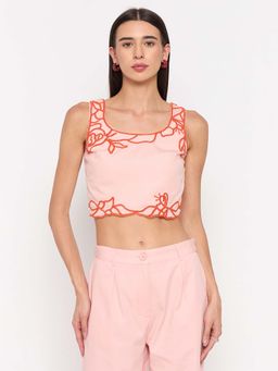 Madame - Pink Embroidered Top
