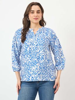 Madame - Blue Printed Top