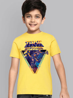 Kidsville - Thor Love & Thunder Regular Fit Crew Neck Yellow T-Shirt for Boys
