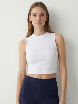 Cover Story - Women Mayfair White Cotton Crop Top