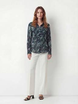 Cover Story - Women Teal Bohemia Paisley Printed Shirt