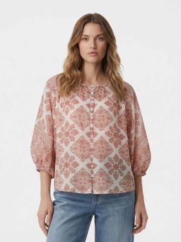 Cover Story - Women Boho Brown Countryside Top