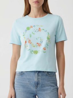 Cover Story - Women Camden Blue Graphic Printed T-shirt
