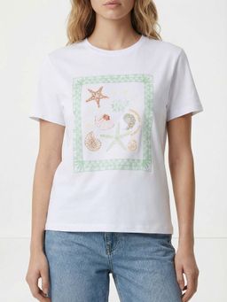 Cover Story - Women Camden White Graphic Printed T-shirt