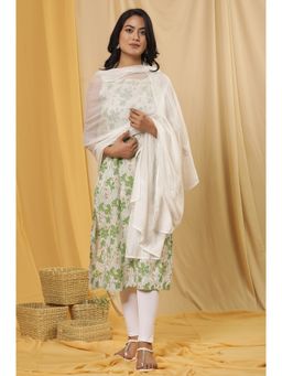 W - XXXWomen Off White Solid Kota Dupatta