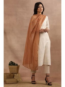 W - XXXWomen Multi-Color Stripe Print Kota Dupatta