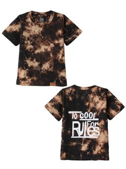 FUNKRAFTS - Brown Premium Cotton Tie and Dye Printed T-Shirt