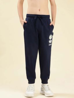 Lil Tomatoes - Navy Blue Cotton Looper Solid Joggers