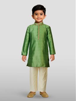 JBN Creation - Green Silk Blend Kurta Set with Pyjama