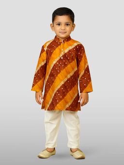 JBN Creation - Mustard Rayon Printed Kurta Set with Pyjama