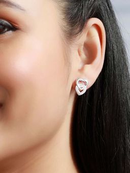 Priyaasi - Sheer By Pretty Dual Heart Sterling Silver Studs