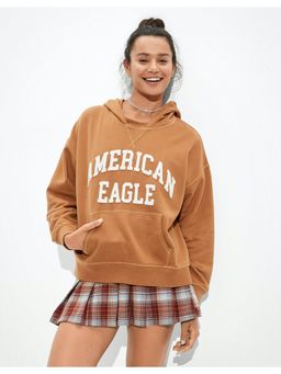 American Eagle - Women Brown Oversized Fleece Hoodie (XL)
