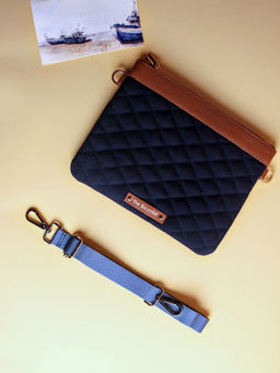 The Bicyclist - Blue Solid Sling Bag with Detachable Strap