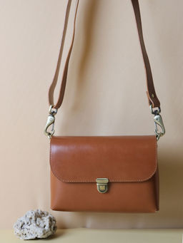 The Bicyclist - Tan Solid Sling Bag with Detachable Strap