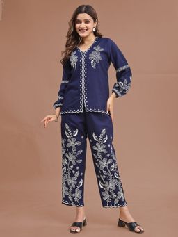 Tikhi Imli - Blue Rayon Thread Embroidered Co-Ord Set