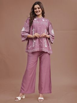 Tikhi Imli - Mauve Rayon Thread Embroidered Co-Ord Set