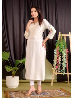 Autumnlane - Rajhans Frost Embroidery Cotton Kurta with Pant
