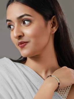 Sheer by Priyaasi - Sheer By Green and Black Stones Sterling Silver Bracelet