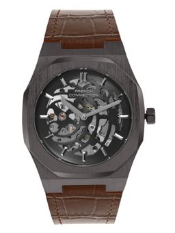 French Connection - Skeleton Black Round Dial Automatic Watch for Men's FCA01-10 (Free Size)