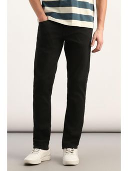 Allen Solly - Men Black Cotton Blend Mid Waist Jeans