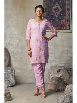 Autumnlane - Anumeha Lavender Embroidered Kurti with Pant