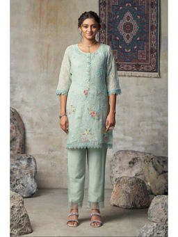 Autumnlane - Anumeha Moss Green Embroidered Kurti with Pant