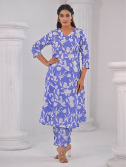 Autumnlane - Sasha Ocean Blue Floral Printed Cotton Co-Ord Set