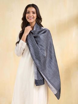 Fabindia - Grey Silk Printed Stole
