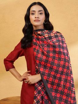 Fabindia - Black Silk Printed Stole